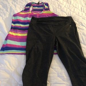 Mid calf yoga pants with matching top